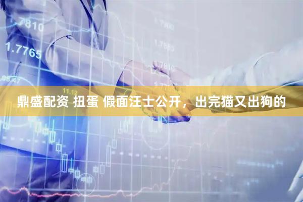鼎盛配资 扭蛋 假面汪士公开，出完猫又出狗的